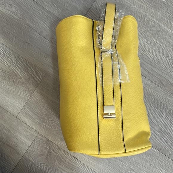 Madi Claire "Brook" Pebble Grain Shoulder Bag w/Adjustable Strap-SunflowerYellow - Picture 3 of 11